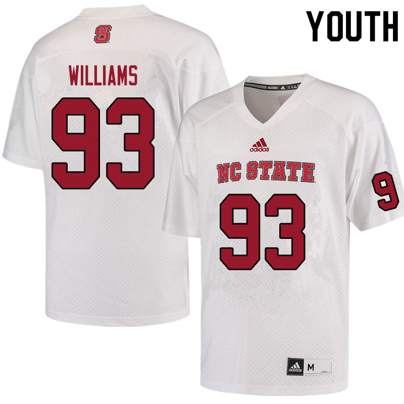 Youth #93 Ian Williams NC State Wolfpack College Football Jerseys Sale-White - Click Image to Close